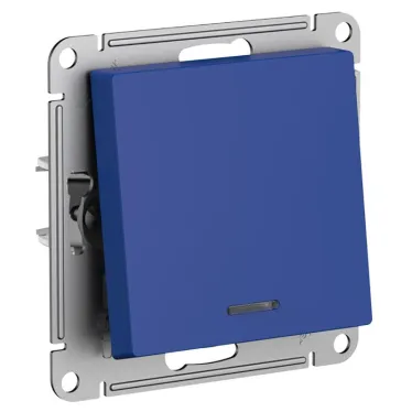 ATLASDESIGN выключатель одноклавишный с подсветкой, сх.1а, 10АХ, механизм, АКВАМАРИН