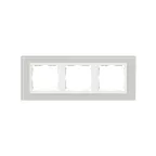 Рамка на 3 поста, S82N, натуральный - белый (стекло)