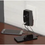 Адаптер ''Polynom'' 1гн 220V + 2xUSB 2100mA, c заземл, (черный) (10/60/1440) SP-1e-USB-B ''