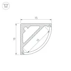 Профиль SL-KANT-H15-2000 ANOD (ARL, Алюминий)