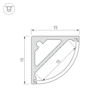 Профиль SL-KANT-H15-2000 ANOD (ARL, Алюминий)