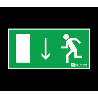 Наклейка ''Указатель двери эвакуационного выхода (левосторонний)'' (200х100)