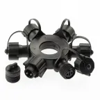 Разветвитель ERAPS-OR для гирлянд IP65 круговой 6 гнезд черный