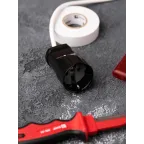 Штепсельное гнездо с заземлением черное 16А 250В