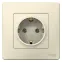 BLANCA скрытой установки розетка с заземлением без шторок, 16А, 250В, молочный