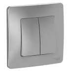 BLANCA скрытой установки двухклавишный переключатель (cх.6+6), 10A, 250B, алюминий