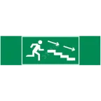 Пиктограмма (наклейка) "ПО ЛЕСТНИЦЕ ВНИЗ ВПРАВО" 310х90мм для аварийно-эвакуационного Свет-к а Basic IP65 | V5-EM02-60.002.037 | VARTON