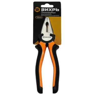 Плоскогубцы 180мм никелированные двухкомпонентные рукоятки