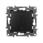 ETIKA Выключатель двухклавишный автоматические клеммы 10 AX 250 В антрацит