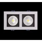 Светильник светодиодный ДВО-212 2x8W 4000K 55 град. белый карданный IP40