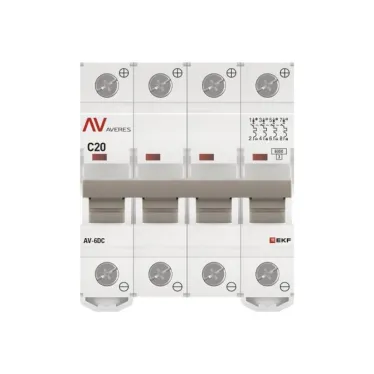 Выключатель автоматический AV-6 DC 4P 20A (C) 6kA AVERES