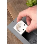 Розетка 45х45 (2 модуля), с заземлением, белая, пря мая