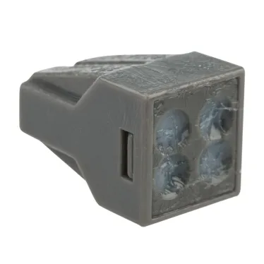 Экспресс-клемма с пастой СМК 773-304, 4-проводная до 2,5 кв мм, серая 100шт, REXANT