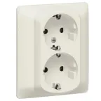 Galea Life Розетка двойная с заземлением со шторками pearl