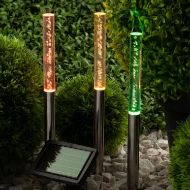 Садовый светильник Пузырьки на солнечной батарее, 3 шт 38 см ERASF024-21