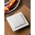 Выключатель Минск 2-клавишный СП 10А белый