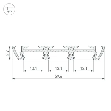 Профиль PHS-3X-2000 ANOD (ARL, Алюминий)