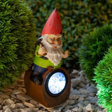 Садовый светильник на солнечной батарее, полистоун, цветной, 20,4 см SL-RSN20-GN-3S