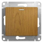 Выключатель одноклавишный, с подсветкой, в рамку, схема 1а, дуб