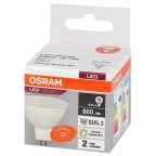 Лампа светодиодная LED 10 Вт GU5.3 3000К 800Лм сп т 220 В OSRAM(замена 75 Вт)