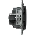 Valena ALLURE Розетка силовая 2К+З 16А 250В винтовые зажимы антрацит