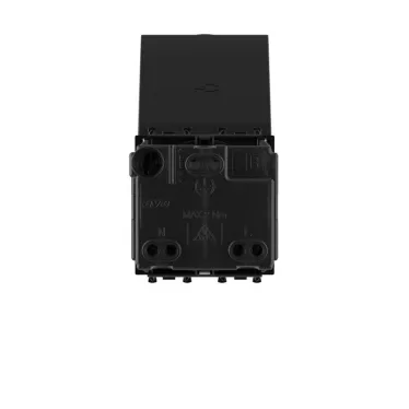 Avanti Розетка с крышкой ''Черный квадрат'', 2P+E, с защитными шторками, 2 модульная