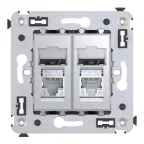 Avanti Компьютерная розетка RJ-45 в стену кат.5e двойная экранированная Закаленная сталь