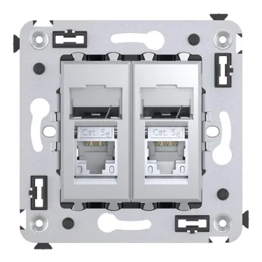 Avanti Компьютерная розетка RJ-45 в стену кат.5e двойная экранированная Закаленная сталь