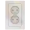 Розетка ATLASDESIGN двойная без заземления со шторками 16А в сборе жемчуг