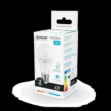Лампа светодиодная LED 15 Вт 1450 лм 4100К А60 груша нейтральный E27 AC 220В Elementary Gauss