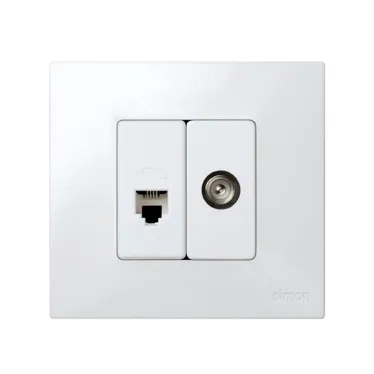 Розетка телефонная RJ-11 узкая, S27, белый