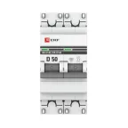 Выключатель автоматический двухполюсный 50А D ВА47-63 4.5кА PROxima