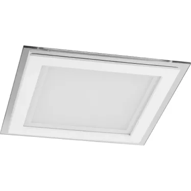 Светильник светодиодный ДВО-18w 4000K 1120Лм квадратный со стеклом белый