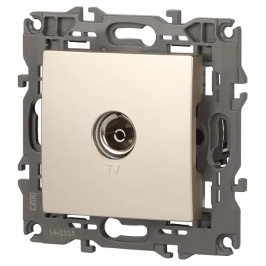Розетка TV одиночная, Эра Elegance, шампань, 14-3101-04