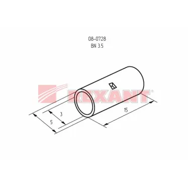 Гильза соединительная L-15 мм 2.5-4 кв мм (ГМЛ (DIN) 4), REXANT