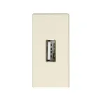 Разъем USB тип А, узкий, винты, S27 слоновая кость