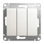 GLOSSA Выключатель трехклавишный схема 3 перламутр в рамку