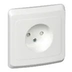 ЭТЮД Розетка скрытая без заземления со шторками белая