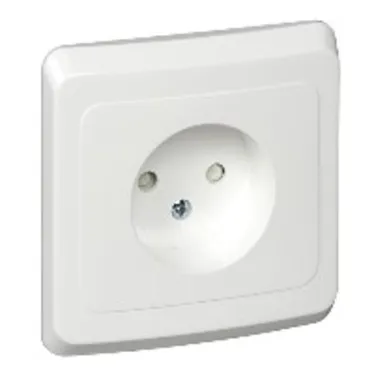 ЭТЮД Розетка скрытая без заземления со шторками белая