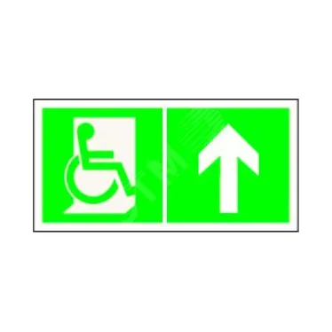 Знак безопасности BL-2915B.E69"Напр. движения к эвакуац. выходу МГН прямо" | a18502 | Белый свет