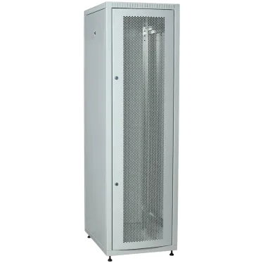 Шкаф LINEA E 42U 600х800мм двери 2шт перфорирова ная и металл серый