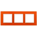 Рамка на 3 поста, стекло, Эра Elegance, оранжевый+бел, 14-5103-22