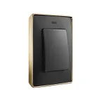 Рамка 3 поста цвета графит с металлическим основанием цвета золото S82 Detail