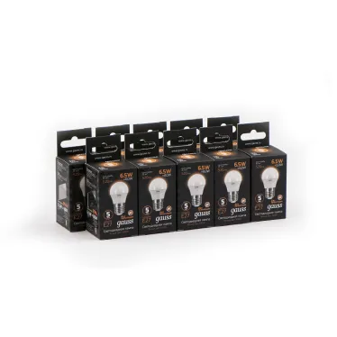 Лампа светодиодная LED 6.5 Вт 520 лм 3000К шар P45 теплый E27 AC 220В Black Gauss