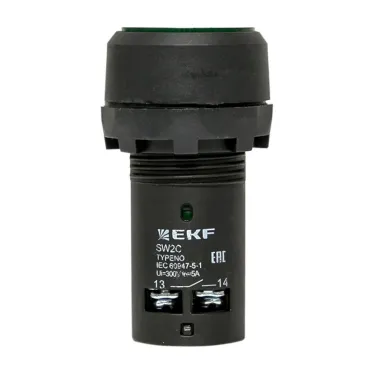 Кнопка SW2C-10D с подсветкой зеленая NO 24В PROxima. Кнопка без фиксации