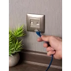 Валенсия лицевая панель розетки RJ-45 1-местная кашемир