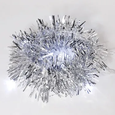 Гирлянда светодиодная Мишура серебряная 10 LED 1,5 м, прозрачный ПВХ, белый свет свечения, 2 х АА (батарейки не в комплекте) | 304-011 | NEON-NIGHT