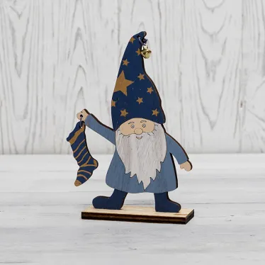 Деревянная фигурка Гном с носком 15х4х17 см | 504-009 | NEON-NIGHT