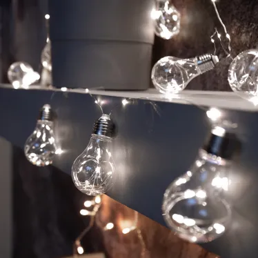 Гирлянда светодиодная Ретро-лампы 3 м, белое свечение, батарейки 3хАА | 303-095 | NEON-NIGHT