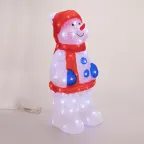 Акриловая светодиодная фигура Снеговик в синих варежках 31х25х59 см, IP65, понижающий трансформатор в комплекте | 513-283 | NEON-NIGHT